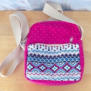 Pink with Polka Dots & Aztec Design Crossbody, Great For Tweens, NWOT